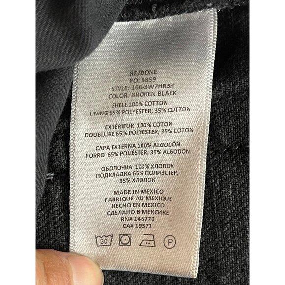 RE / DONE Jeans 70's High Rise Denim Shorts in Broken Black - Picture 8 of 8